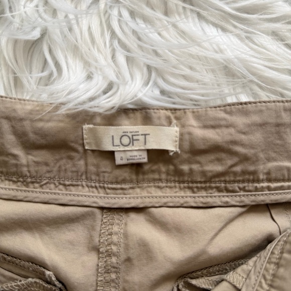 Ann Taylor Loft Joggers Size 4 Khaki Lightweight Drawstring Waist Pockets - Picture 5 of 7